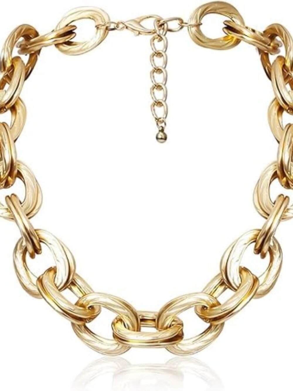 Chunky Gold Cuban Link Choker Necklace – Bold Chain Statement Piece - Picture 3 of 6
